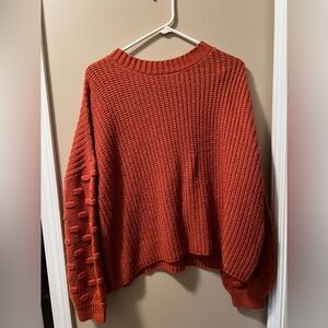 Pink Lily Casual Vibrant Orange Knit Sweater Size Medium